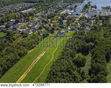 Aerial View Of The District Oud Loosdrecht Near Loosdrecht. Provinz North Holland In The Netherlands