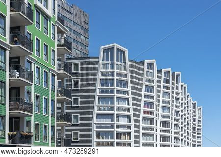 Modern Architecture At The Ankersmidplein In Downtown Zaandam. Province Of North Holland In The Neth