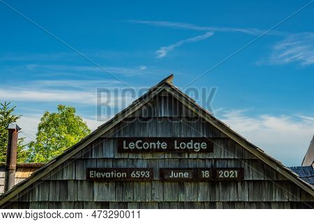 Mount Leconte Lodge Under Blue Sky On June 18, 2021