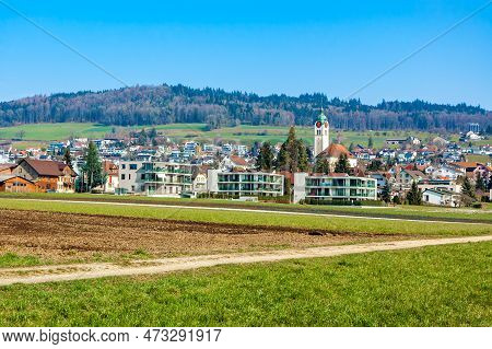 Seengen, Switzerland - February 23, 2023: Seengen Is A Municipality In The Swiss Canton Of Aargau. I