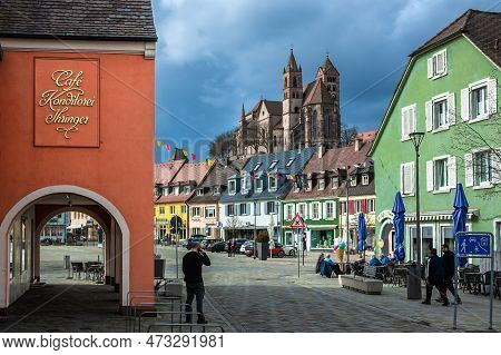 Breisach Am Rhein, Germany - February 22, 2023: Historic Town Of Breisach With A View Of The Old Tow
