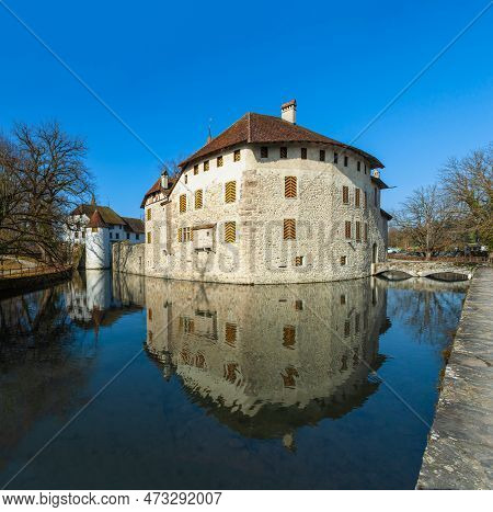 Hallwyl Castle In The Municipality Of Seengen, Canton Aargau, Is One Of The Most Important Moated Ca