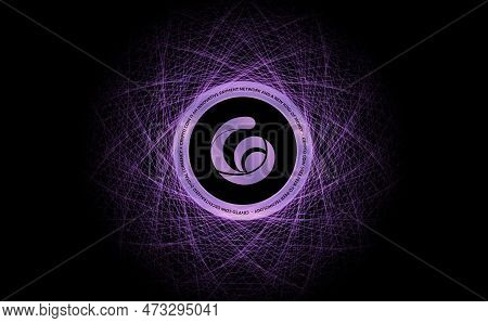Abstract Glowing Fractal Lines Mesh Digital Background