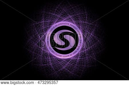 Abstract Glowing Fractal Lines Mesh Digital Background