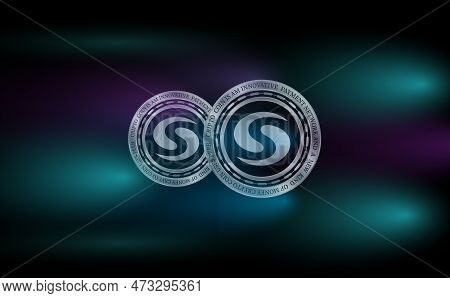 Abstract Glowing Fractal Lines Mesh Digital Background
