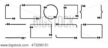 Quotation Bracket Boxes. Quote Brackets For Sentences, Quote Box For Comments And Idea Frame Or Mark