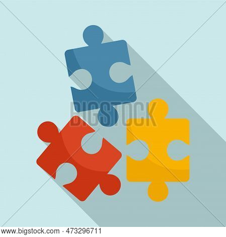 Sociology Puzzles Icon. Flat Illustration Of Sociology Puzzles Icon For Web Design