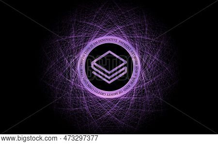 Abstract Glowing Fractal Lines Mesh Digital Background