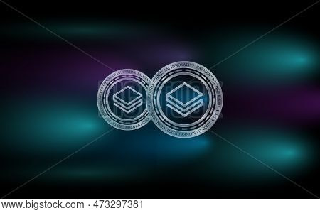Abstract Glowing Fractal Lines Mesh Digital Background