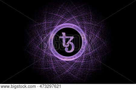 Abstract Glowing Fractal Lines Mesh Digital Background
