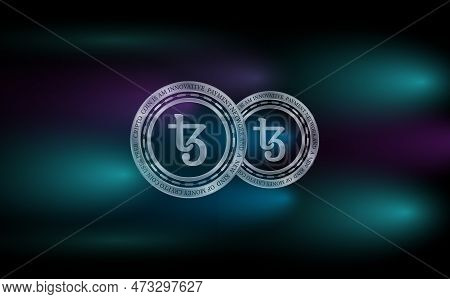 Abstract Glowing Fractal Lines Mesh Digital Background