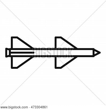 Missile Projectile Icon. Outline Missile Projectile Icon For Web Design Isolated On White Background