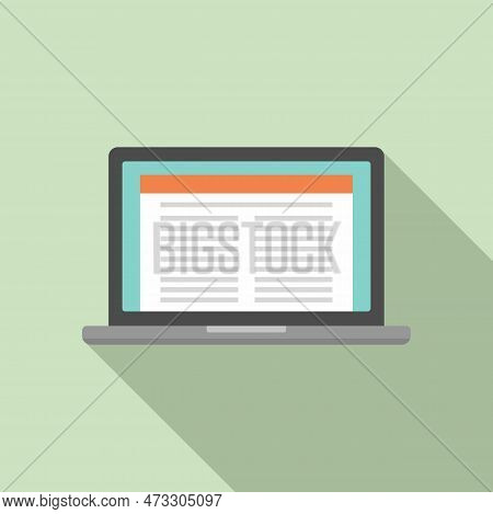 Estimator Laptop Icon. Flat Illustration Of Estimator Laptop Icon For Web Design