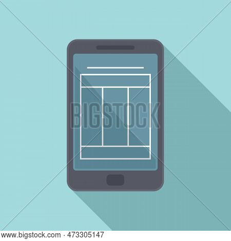 Smartphone Estimator Icon. Flat Illustration Of Smartphone Estimator Icon For Web Design