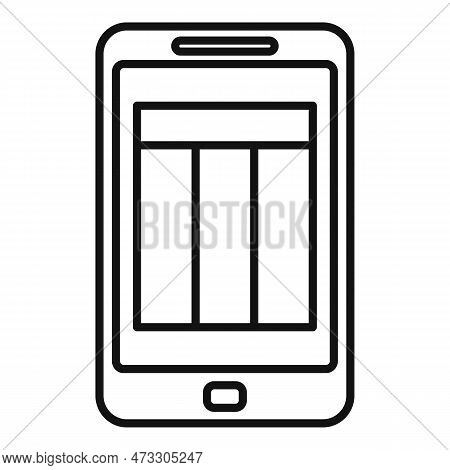 Smartphone Estimator Icon. Outline Smartphone Estimator Icon For Web Design Isolated On White Backgr