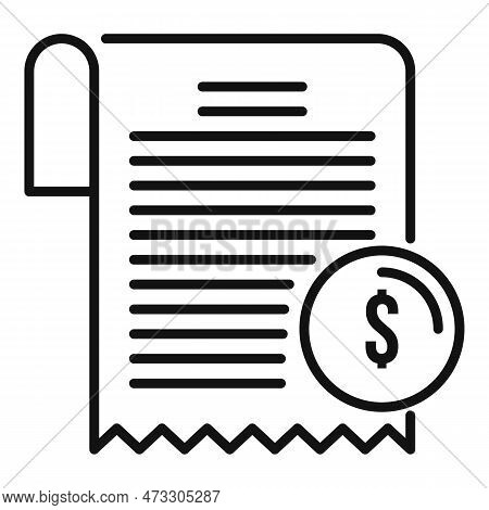 Estimator Bill Icon. Outline Estimator Bill Icon For Web Design Isolated On White Background