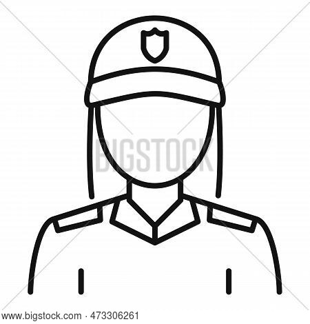 Blondie Policeman Icon. Outline Blondie Policeman Icon For Web Design Isolated On White Background