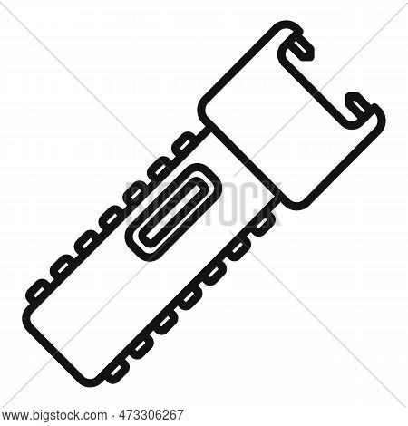 Policeman Electroshocker Icon. Outline Policeman Electroshocker Icon For Web Design Isolated On Whit
