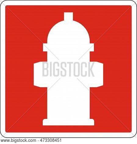 Symbol Fire Hydrant Sign On Red Background