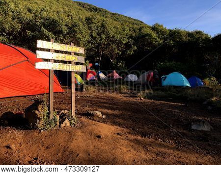 Morning At Sindoro Mountain Campsite, Mount Sumbing, Indonesia