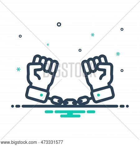 Mix Icon For Bind Handcuffs Manacles Shackles Chained Handcuffed Fetters