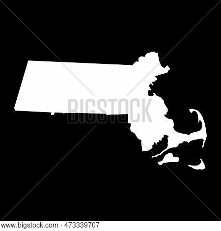 Massachusetts Map Shape, United States Of America. Flat Concept Icon Symbol Vector Illustration .