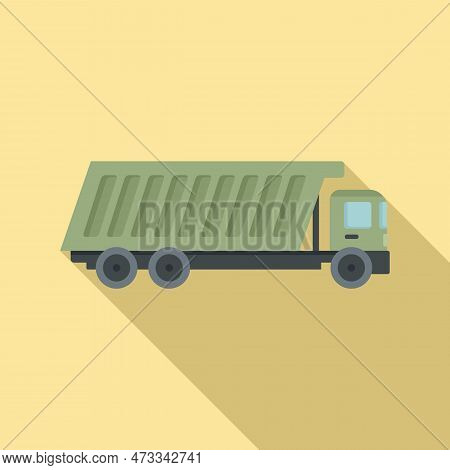 Tipper Hopper Icon. Flat Illustration Of Tipper Hopper Icon For Web Design
