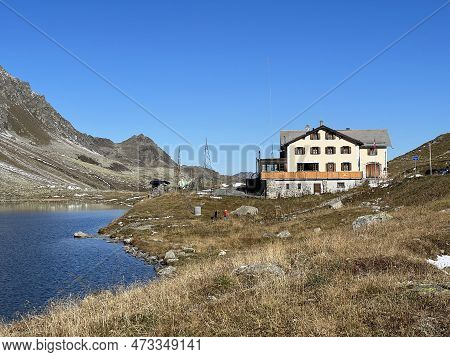 High Alpine Lake Lai Da La Scotta (schottensee Or Schotten Lake) On The Swiss Mountain Road Pass Flu
