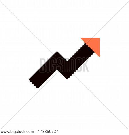Vector Icon Concept Of Thick Rising Chart Arrow For Economic Growth. Can Be Used For Business, Compa