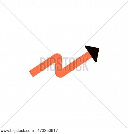 Vector Icon Concept Of Chart Arrow Up For Growth And Progress. Can Be Used For Business, Company, Co