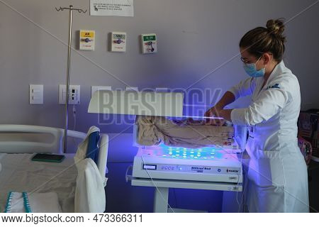 Ilheus, Bahia, Brazil - October 21, 2022: View Of Hospital Materno Infantil Dr. Joaquim Sampaio, In 