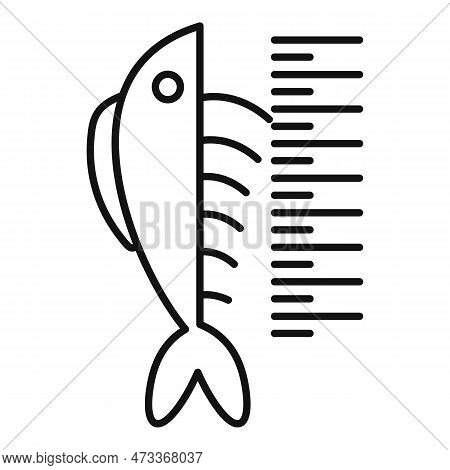 Lenght Fish Icon. Outline Lenght Fish Icon For Web Design Isolated On White Background