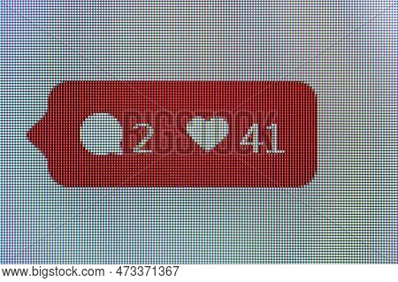 Budapest, Hungary - Circa 2023: Instagram Likes And Masseges Notifications Popping Up On Computer Sc