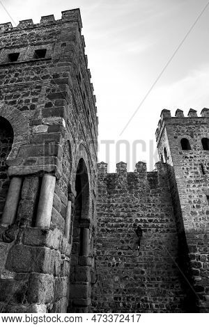 The Puerta De Bisagra Of The Old City Of Toledo In Spain