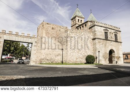 The Puerta De Bisagra Of The Old City Of Toledo In Spain