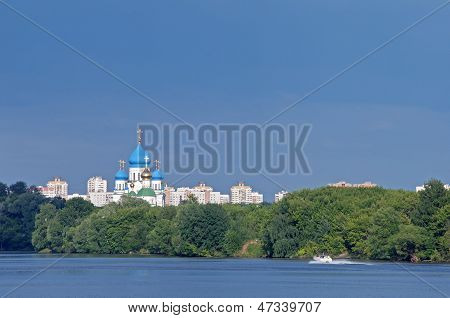 Russian Church On The Moscow Riwer Bank