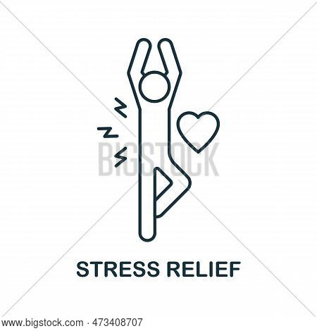 Stress Relief Line Icon. Simple Element From Social Activity Collection. Creative Stress Relief Outl