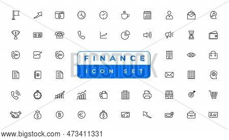 Business And Finance Vector Icon Set With Money, Bank, Check, Law, Auction, Exchance, Payment, Walle