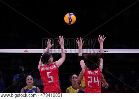 Ankara, Turkiye - July 13, 2022: Shimamura Haruyo And Matsui Tamaki In Action During Brazil Vs Japan