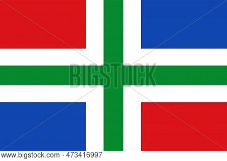 Flag Of Groningen Province (kingdom Of The Netherlands, Holland) Grunn Or Grinslân