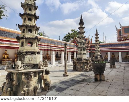 Phra Rabiang In The Wat Pho, Bangkok. It Consists Of Cloisters With Different Buddha Images From The