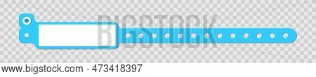Hospital Identification Bracelet Mockup. Medical Wrist Band Template With Blank Label For Patient In