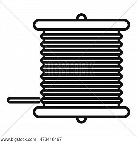 Radio Wire Bobine Icon. Outline Radio Wire Bobine Icon For Web Design Isolated On White Background