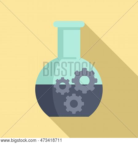 Chemical Flask Nanotechnology Icon. Flat Illustration Of Chemical Flask Nanotechnology Icon For Web 