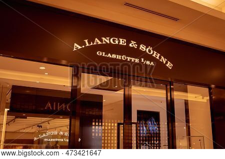 Kuala Lumpur, Malaysia - December 04, 2022: A.alange And Sohne Brand Retail Shop Logo Signboard On T