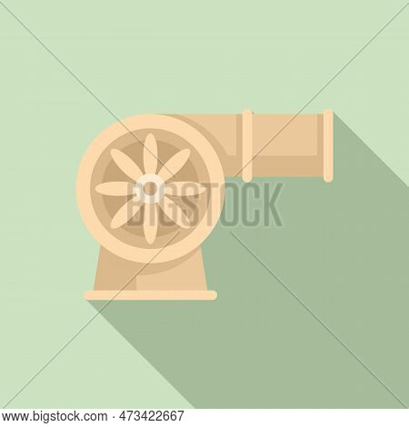 Ductwork Ventilation Icon. Flat Illustration Of Ductwork Ventilation Icon For Web Design