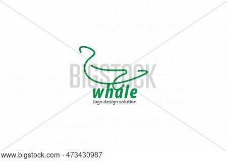 Template Logo Design Solutions With Whale Stylization Simple Image