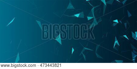 Colored Polygonal Space. Connection Dots And Lines Structure. Digital Background. Triangular Futuris
