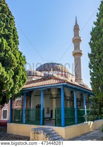 Suleman Mosque In Rhodes Fortress In Greece