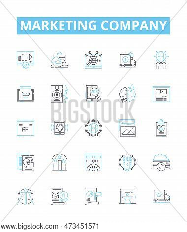 Marketing Company Vector Line Icons Set. Marketing, Company, Advertising, Branding, Strategy, Campai